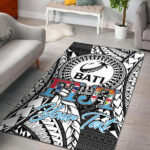 Custom Personalised Fiji Rugby Bati Tapa Pattern Area Rug - Lynsiley