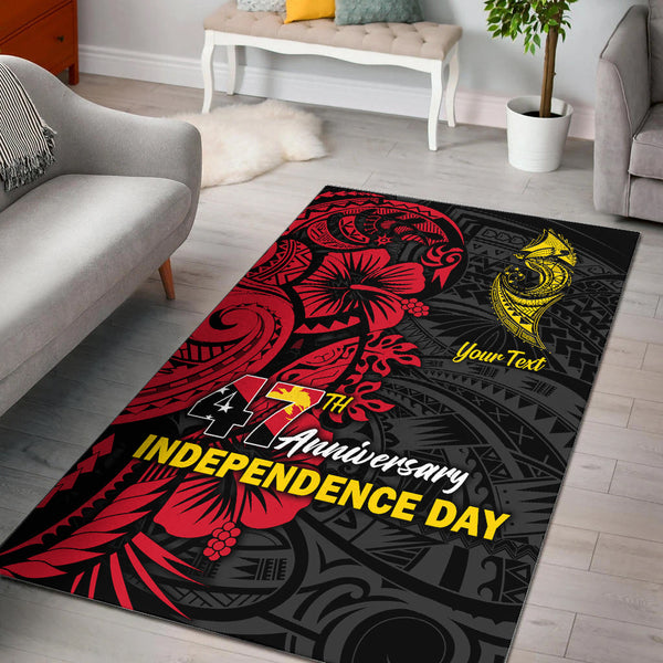 Custom Personalised Papua New Guinea 47th Independence Day Bird Of Paradise Area Rug - Lynsiley