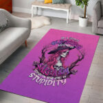 Witch Skull Area Rug I'm A Grumpy Old Lady Sarcasm Depends On Your Stupidity - Lynsiley