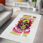 Flower Skull Area Rug Judge Me When You're Perfect Otherwise Shut Up - Lynsiley