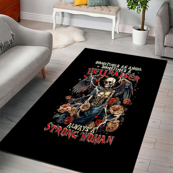 Angel Skull Area Rug Sometimes An Angel Sometimes A Hellraiser - Lynsiley