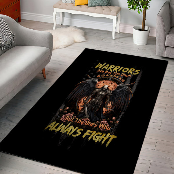 Warrior Skull Area Rug Warriors Are The One Who Always Fight - Lynsiley