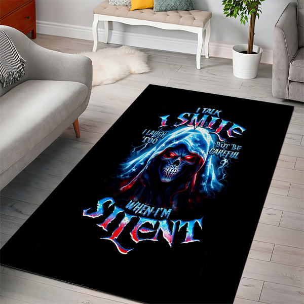 American Skull Area Rug I Talk I Smile But Be Carefull When I Silent - Lynsiley