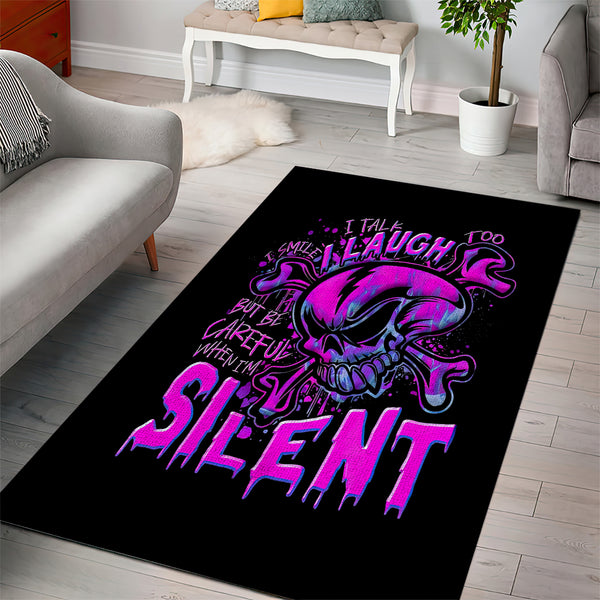 Graffiti Skull Area Rug I Talk I Smile But Be Carefull When I Silent - Lynsiley
