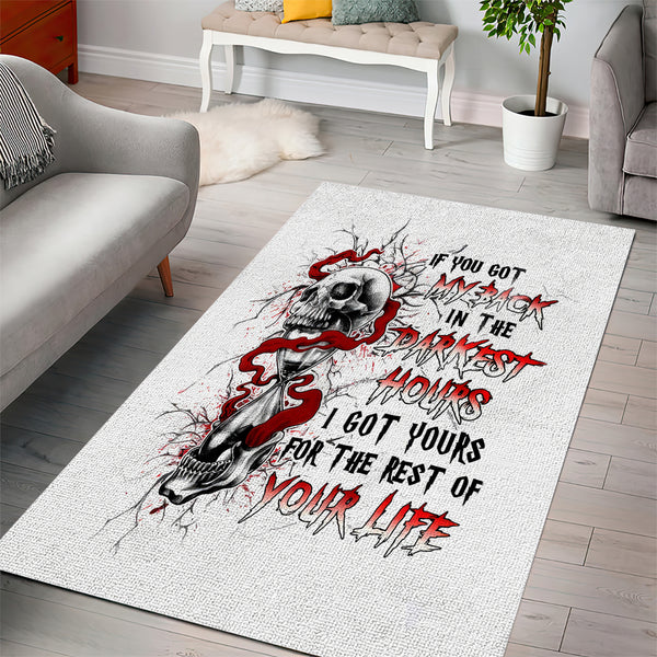 Blood Skull Area Rug You Got My Back I Got Your Rest Of Your Life - Lynsiley