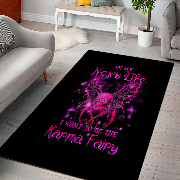 Fairy Skull Area Rug My Next Life I Want To Be Karma Fairy - Lynsiley