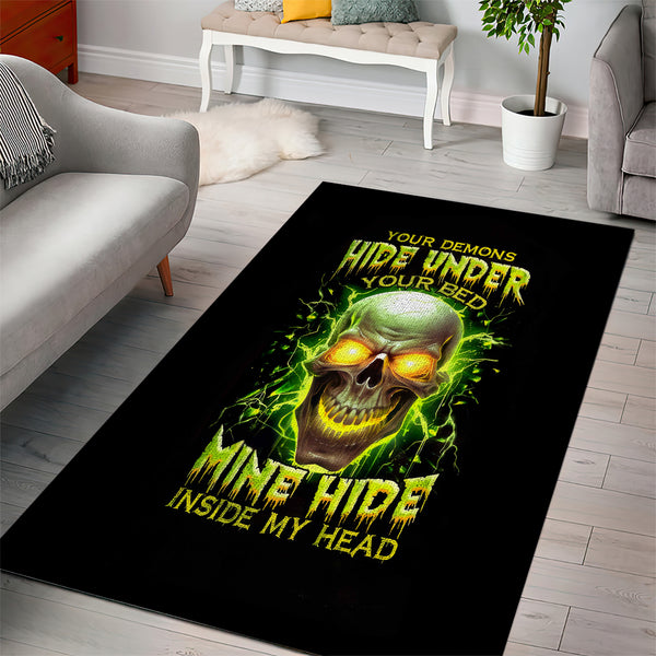 Thunder Skull Area Rug My Demon Hide Inside My Head - Lynsiley