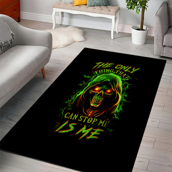 Fire Death Skull Area Rug The Only Thing That Can Stop Is Me - Lynsiley