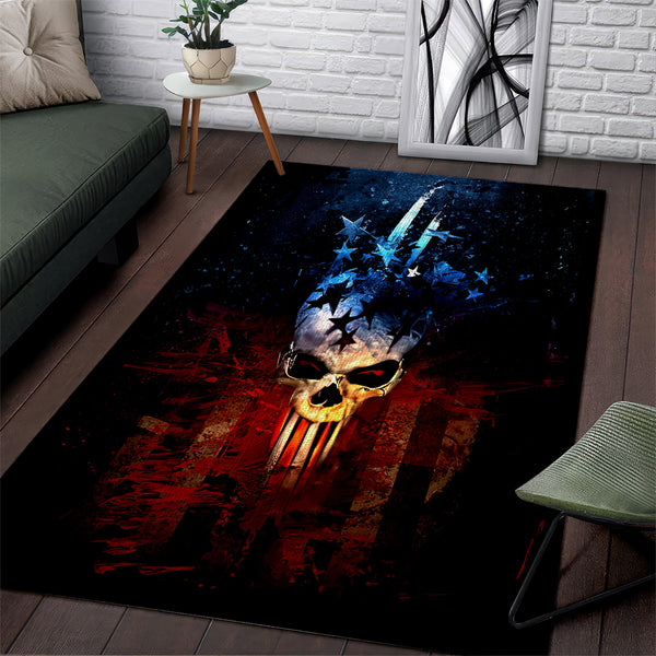 Vintage Skull Area Rug American Skull Vintage - Lynsiley