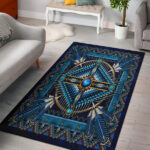 Naumaddic Arts Blue Native American Area Rug - Lynsiley