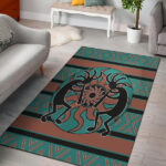 Kokopelli Myth Blue Native American Rug Area - Lynsiley