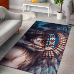 3D Native Girl Native American Area Rug - Lynsiley