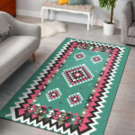 Ethnic Geometric Pink Pattern Area Rug - Lynsiley