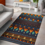 Ethno Brown Blue Area Rug - Lynsiley