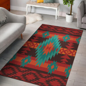 Red Geometric Pattern Area Rug - Lynsiley