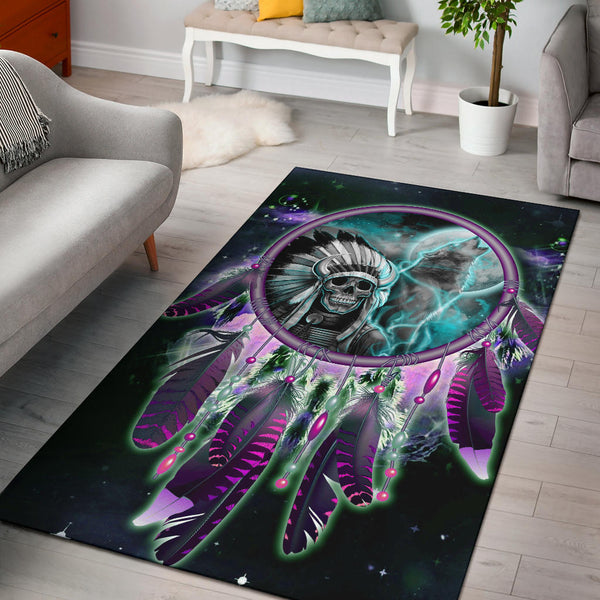 Skull Chief Dream Catcher Area Rug - Lynsiley