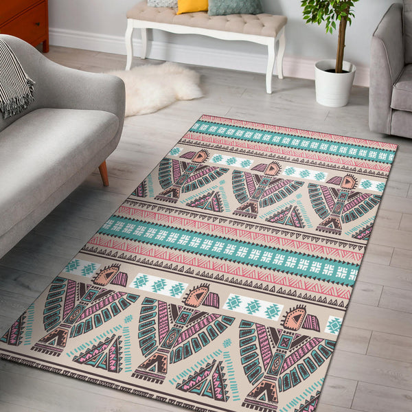 Thunderbird Pattern Pink Area Rug - Lynsiley