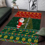 Custom South Africa Christmas Area Rug Geseende Kersfees Santa Claus African Pattern - Lynsiley
