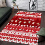Custom Switzerland Christmas Area Rug Merry Christmas Funny Santa Claus - Lynsiley