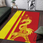 Custom China Area Rug Chinese Dragon With Eiffel Tower - Lynsiley