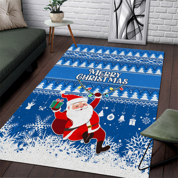Custom Scotland Christmas Area Rug Merry Christmas Santa Claus Gift - Lynsiley