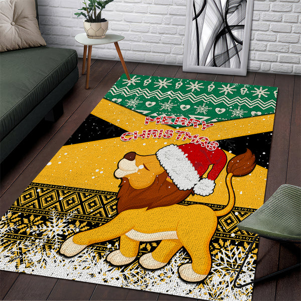 Custom Jamaica Christmas Area Rug Jumieka Santa Lion - Lynsiley