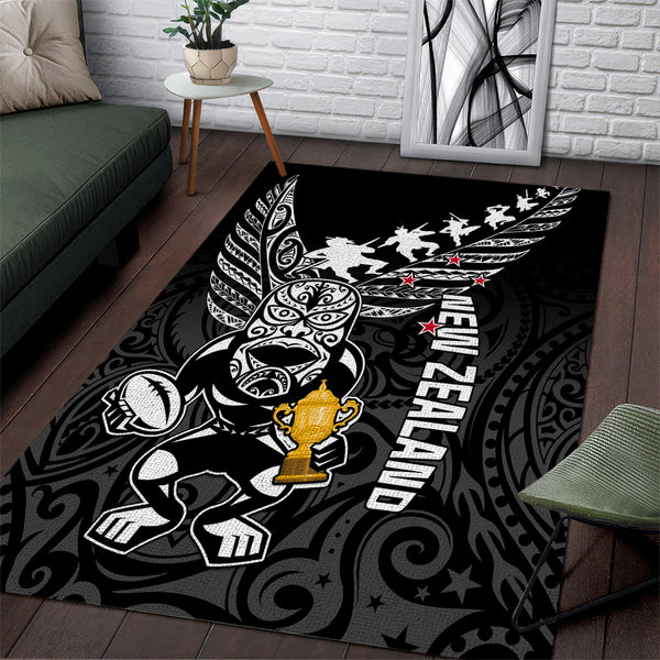 Custom New Zealand Silver Fern Rugby Area Rug Aotearoa Champion 2023 World Cup - Lynsiley
