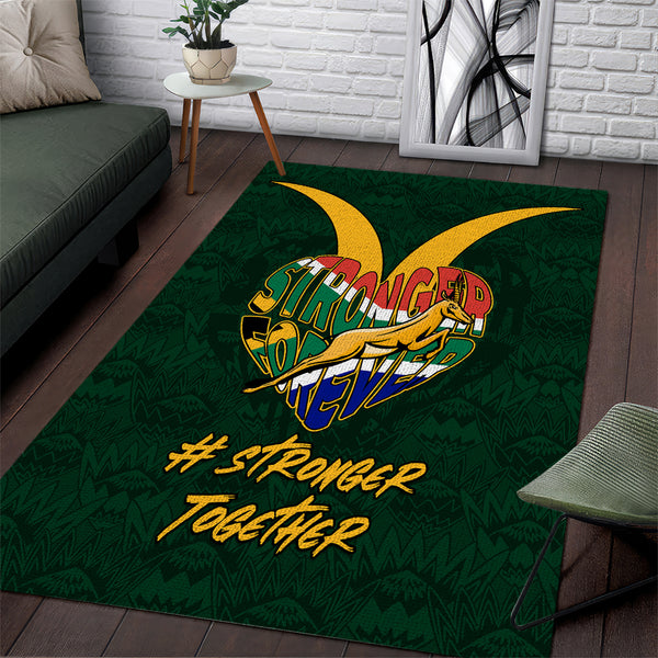 Custom South Africa Rugby Area Rug Stronger Together Stronger Forever Bokke World Cup 2023 - Lynsiley