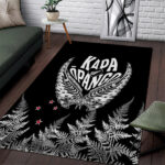 Custom New Zealand Rugby Area Rug NZ Opango Forever Silver Fern Heart - Lynsiley