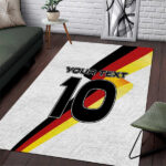 Custom Germany Football Road to the 4th European Championship Area Rug White Color - Lynsiley