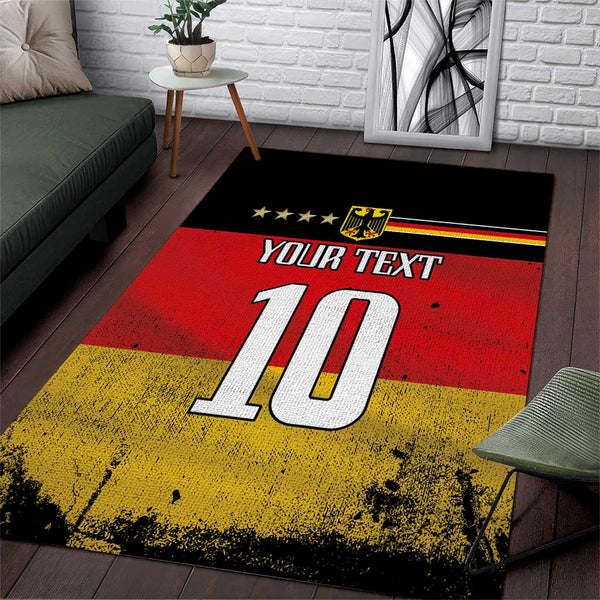 Custom Germany Football Road to the 4th European Championship Area Rug Black Color - Lynsiley