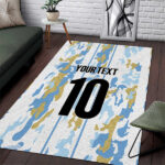 Custom Argentina Football Area Rug Vamos La Albiceleste Camouflage Style - Lynsiley