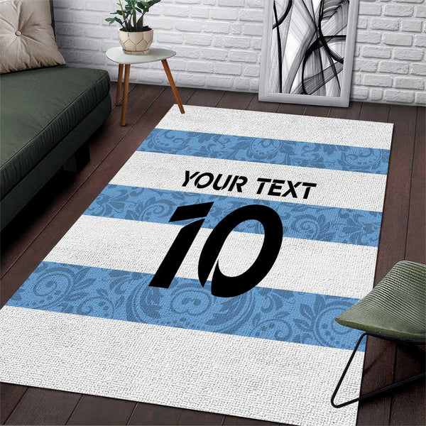 Custom Argentina Rugby 2024 Area Rug Vamos Los Pumas with Jaguar and Floral Pattern - Lynsiley