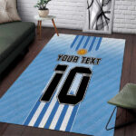 Custom Argentina Football Area Rug The Trophy Vamos La Albiceleste - Lynsiley