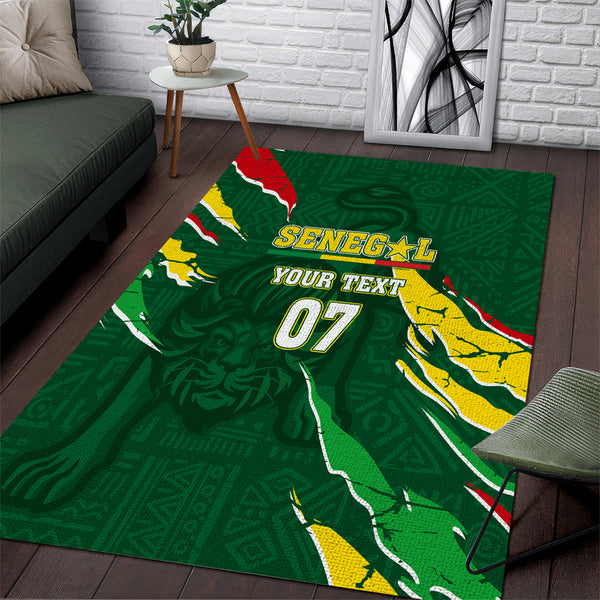 Custom Senegal Football Area Rug Nations Cup 2024 Tranga Lions - Lynsiley