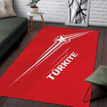 Turkiye Football 2024 Custom Area Rug Crescent-Stars Basic Style - Lynsiley