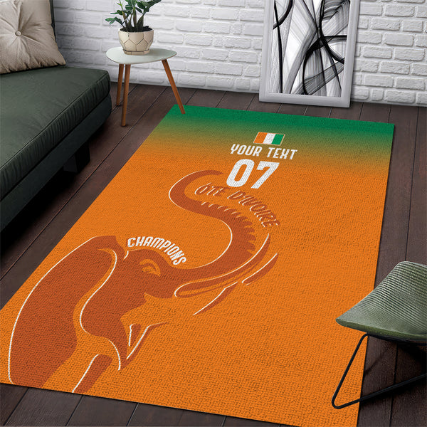 Ivory Coast Football Custom Area Rug Ivory Elephants - Basic Style - Lynsiley