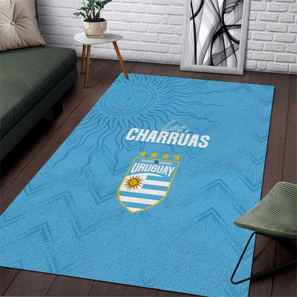 Uruguay Football 2024 Custom Area Rug Los Charruas Sol de Mayo Ornamental Style - Lynsiley