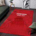Custom Denmark Football Area Rug With Coat of Arm - Lynsiley