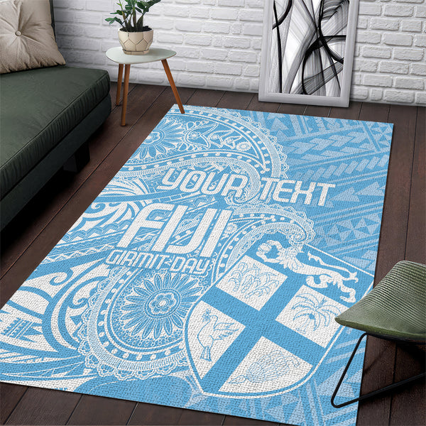 Custom Indo Fijians Area Rug Fiji ke Hindustani Polyneisan Paisley Blue Style - Lynsiley