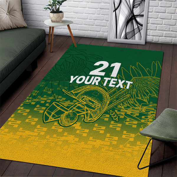 Custom South Africa Cricket Area Rug Go Proteas World Cup Version 2023 Sproty - Lynsiley