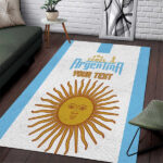 Vamos Argentina Champions Football Custom Area Rug White and Sky Blue - Lynsiley