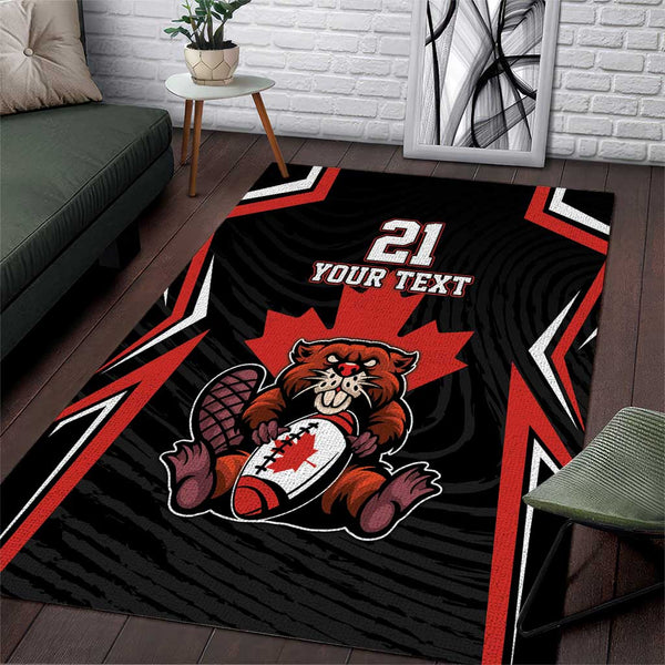 Custom Canada Rugby Pacific Area Rug Beaver and Maple Leaf - Lynsiley