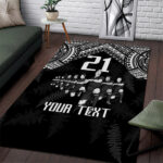 Custom NZ Rugby Area Rug Kapa Opango Maori Haka With Years of The All Black Champions - Lynsiley