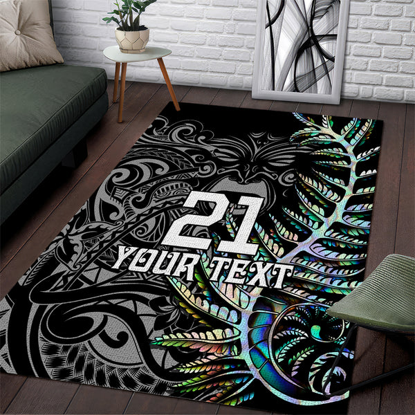 Custom New Zealand Rugby Area Rug NZ Black Fern Champions History With Papua Shell - Lynsiley