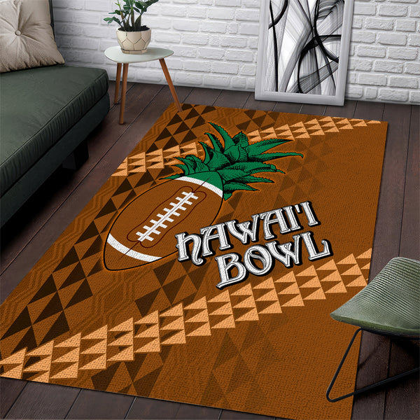 Custom Hawaii Honolulu Bowl Area Rug With Kakau Tribal Pattern - Lynsiley