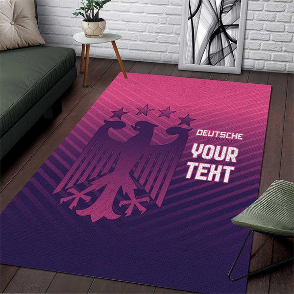 Custom Germany Football Area Rug Glowing Pink Line - Lynsiley