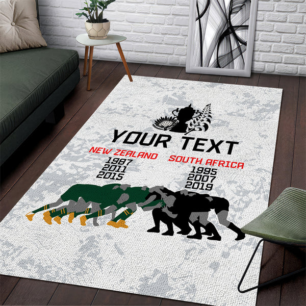 Custom New Zealand South Africa Rugby Area Rug History Commemorative World Cup Winners Unique - Lynsiley