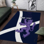 Custom Scotland Rugby Area Rug Scottish Lion and Thistle - Lynsiley