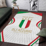 Custom Italy Football Area Rug Gli Azzurri Sporty Style - Lynsiley